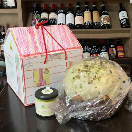 Don Puglisi - Panettone glassato al pistacchio con crema di